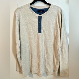 Jack & Jones Blue Long Sleeve 3 Button Down Pullover Top Size Small